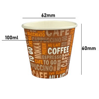 50 Premium Kaffeebecher 100ml Mokka
