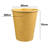 50 Bio Braune Kaffeebecher 200ml